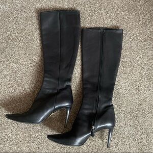 Prada Black Heeled Knee-High Boots